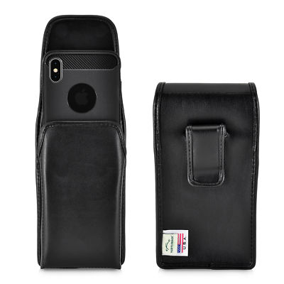 iPhone 11 Max XS MAX Turtleback Belt Case Vertical Black Leather Executive Clip