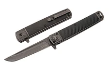 New Pocket Knife Spring Assist Tanto Folding Blade Stonewash Gray Tactical EDC