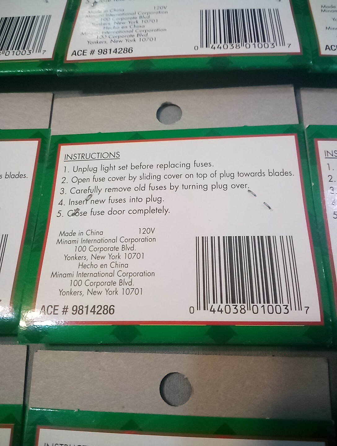 9 Packs Celebrations 3/4" 7 Amp Fuses Lot for C7 C9 Light Set Extension