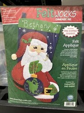 NEW Dimensions Applique Felt Works Kit "Peace Santa Stocking" Christmas 8159