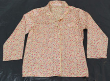 Vtg Victoria  s Secret Button Front Pajama Top Night Shirt Satin Sz M Pink Floral