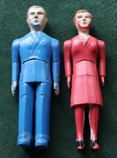 Vintage RENWAL Mother Father in Blue Suit 43 44 Articulated Toy Dolls