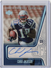 CHAD JACKSON NFL Patriots 2006 Upper Deck Rookie Premiere RC Auto #AC-11 Card. rookie card picture