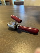 Vintage Edlund Junior No 5 manual can opener wood handle red paint 1930's EVC