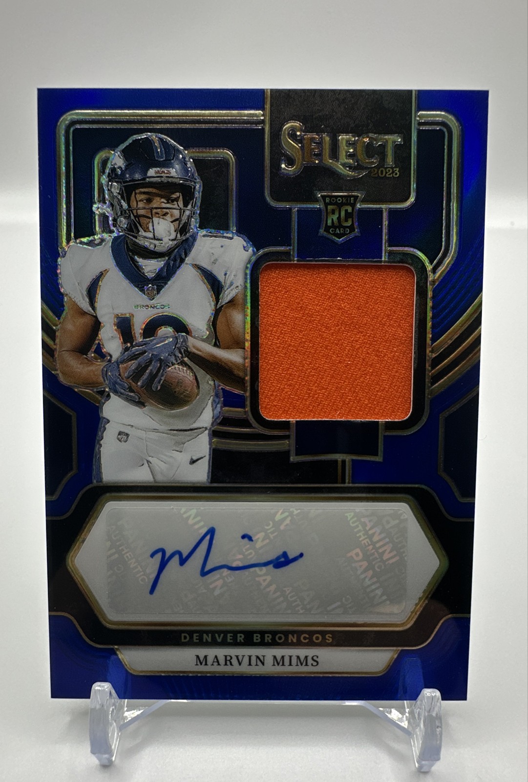 2023 Panini Select - Rookie Signature Marvin Mims Blue Prizm /75 Read Disc!