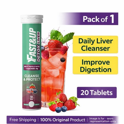 Fast&Up Liver Detox Daily Cleanser Drink Tablets Improve Digestion 20 Tabs