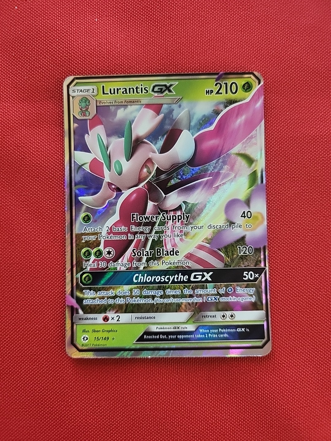 Pokémon: Lurantis #15/149 GX Sun & Moon Holo Ultra Rare Holo 2017 - LP - E27