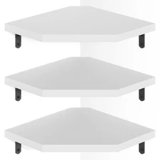 Corner Wall Shelf Set of 3 Corner Shelf Wall Mount, Solid Wood Corner Floatin...