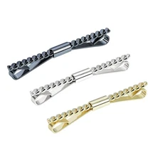 3PCS Men's Classic Tie Clips Shirt Collar Clip Collar Bar for Necktie Gold Si...