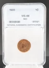 1905-P Indian Head Cent Penny Red LVB1.93