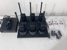 6 Motorola CP200 VHF 4 Ch Radios AAH50KDC9AA1AN Gang Charger  New Batteries L2