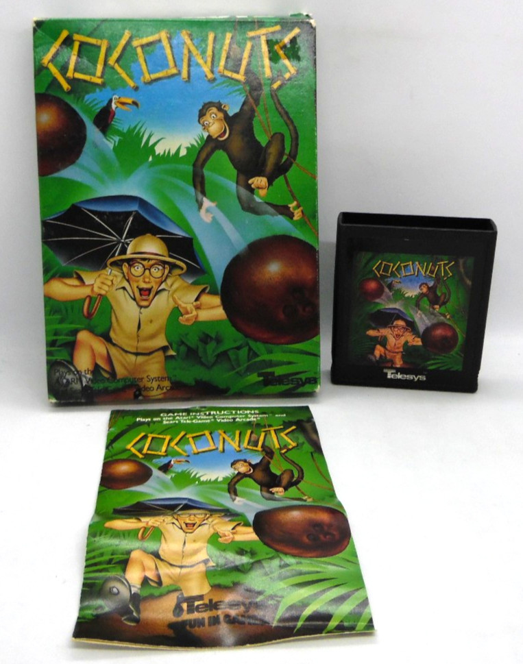 CocoNuts Atari 2600, 1982 CIB Complete W/ Manual Tested Working