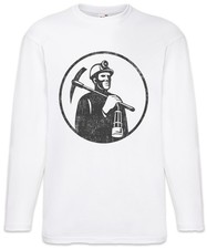 Miner V Langarm T-Shirt Bergarbeiter Bergmann Kumpel Mine Grubenarbeiter Bergbau