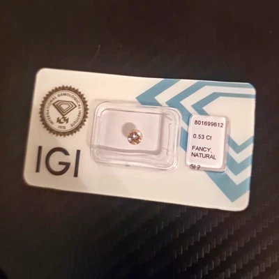 IGI natürlicher Diamant Fancy Brown Orange rund Brillant 0,53 ct SI2 IGI - Bild 1 von 4