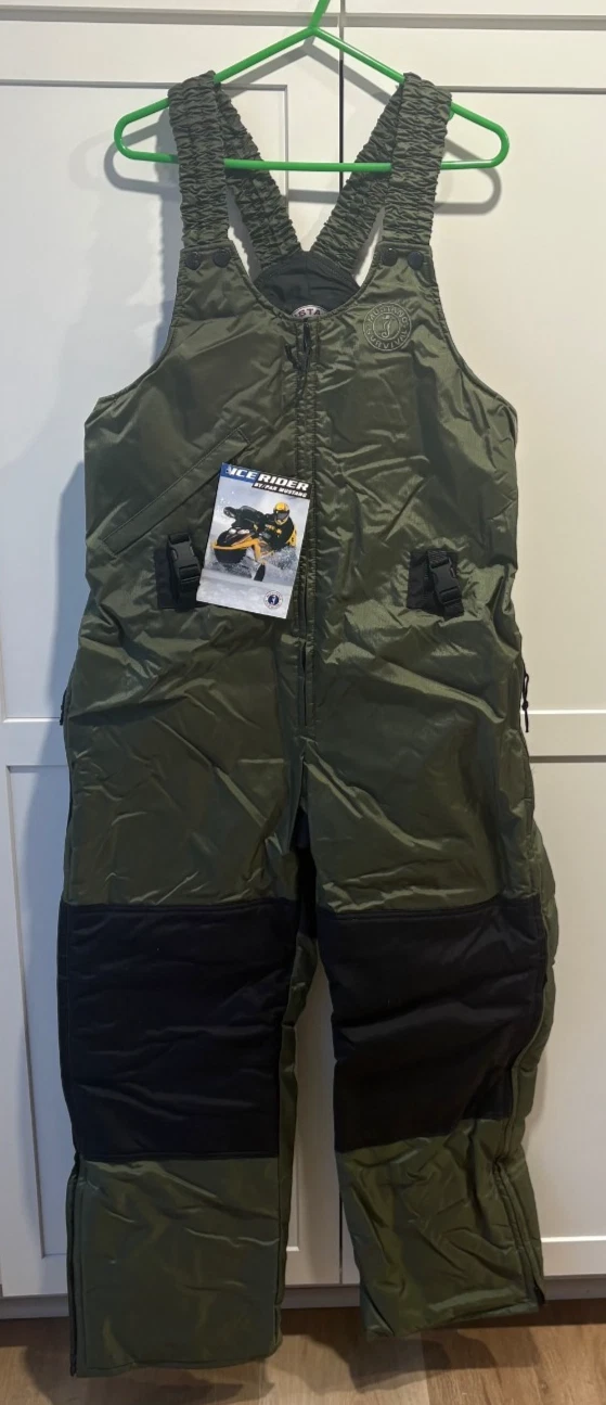 Mustang Ice Rider MP4231CB Men's Large Olive Green Overalls Snow Bibs Pants NEW!