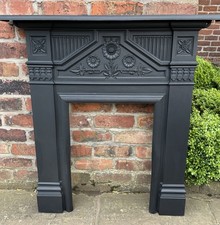 Flat2wall Beautiful sunflowers Victorian Antique Cast Iron Fire Fireplace #15