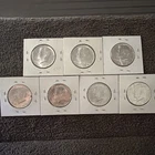 Lot of (7) Kennedy 1964 Half Dollars 90% Pure Silver, Uncirculated AU, Ungraded