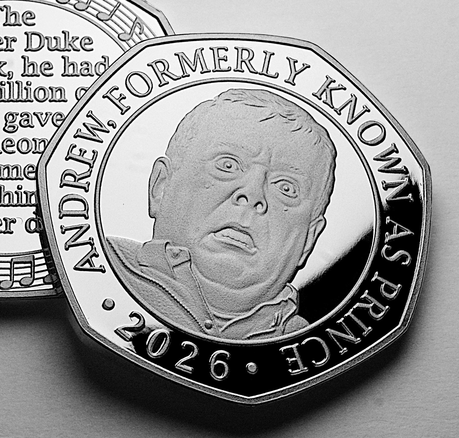 ANDREW MOUNTBATTEN WINDSOR Silver CHARITY COIN. Formerly Prince. Ex Royal/Satire