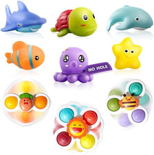 Infant Bath Toys for 18 Months - No Hole Animal Bathtub Toys, Baby Bath Tub Toys