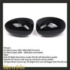 Replace Black Side Wing Mirror Cover Cap Fit BMW Mini Cooper R50 R52 R53 UK Spec