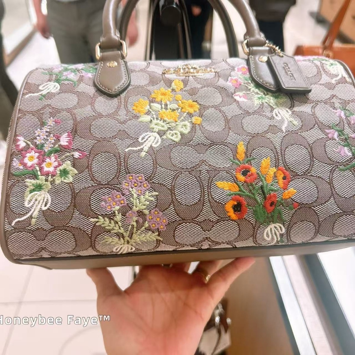NWT Coach Rowan Satchel Bag In Signature Jacquard With Floral