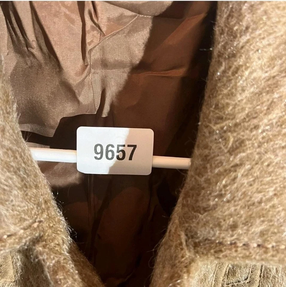 Vintage Adler Mode Coat Womens Medium Brown Llama Wool Blend Germany Long 80s - Image 3 of 4