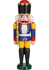 German nutcracker King blue, height 29 cm / 11 inch, original E.. SV 11301/2 NEW