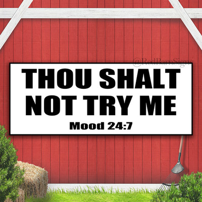 Thou Shalt Not Try Me Indoor Outdoor Banner Sign with grommets