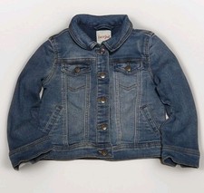 Cat  Jack Blue Denim Jacket Button Up Girls Size 4T Toddler Snap Closure