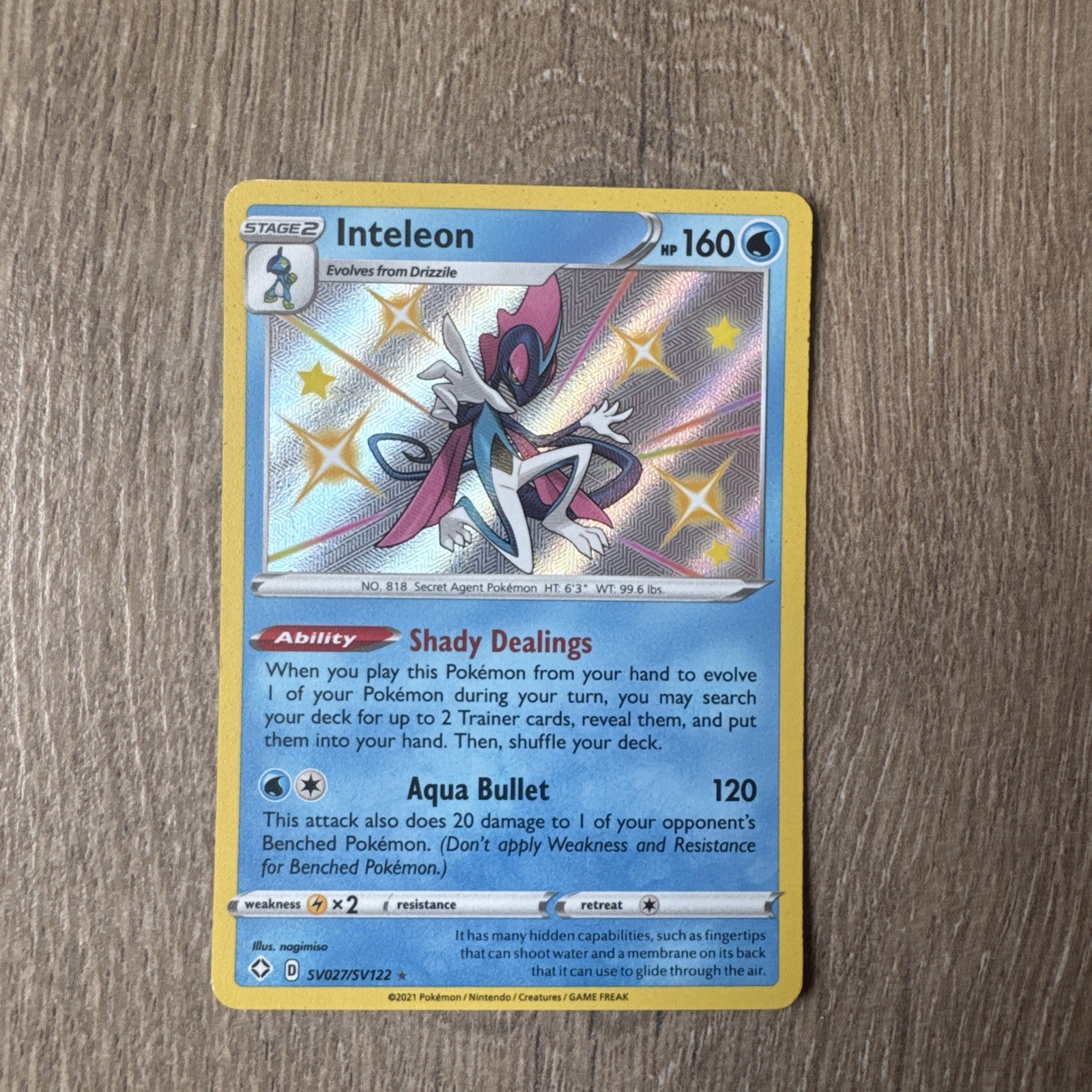 Inteleon SV027/SV122 Shining Fates: Shiny Vault Holo