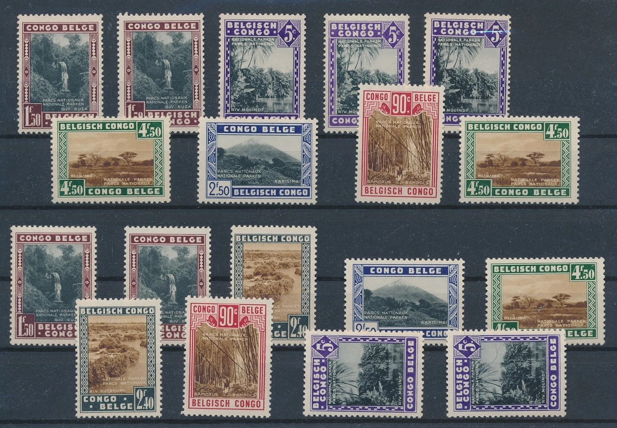 LT20364 Congo Bélgica parques nacionales lote fino MNH