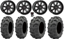 System 3 ST-4 Black 14" Wheels 27" Mud Lite XL Tires Yamaha Grizzly Rhino
