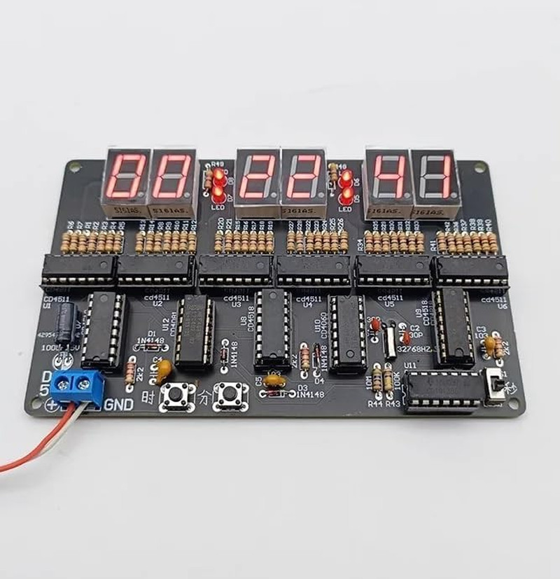DC 4 . 5 V 5 . 5 V 6 Bit Digital Clock Kit Electronic DIY Circuit Training Kit image