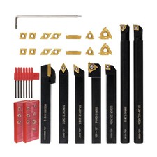 21 PCS Kit,Indexable Lathe Turning Tool,1/2" 12mm Shank,7Pcs Metal Lathe Cutt...
