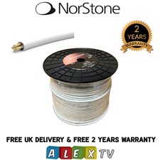 Norstone CL3 Quad 4x2.5mm2 OFC Professional Grade Speaker Cable 14AWG White 150m