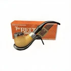 THE BELT GENUINE BLOCK MEERSCHAUM PIPE SILVER BAND MADE BY LONDON MEERSCHAUM