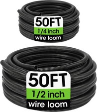 Wire Loom 1/4", 3/8", 1/2", 3/4 Inch X 30 FT, Split Wire Loom Tubing Wire Condui