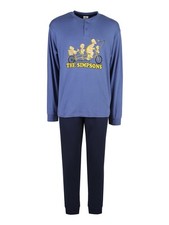 The Simpsons Pigiama lungo da uomo in cotone interlock con stampe - avion