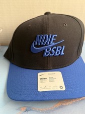 Nike Youth Swoosh Flex Color Block Hat Baseball Black/Blue Adjustable