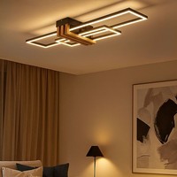 Designleuchte Deckenlampe Wohnzimmerleuchte Opal Led Schwarz Holzoptik KüChe