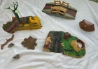 Vintage Mined Bridge Falling Tree pill box & Misc Military Play Sets Ideal Marx