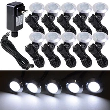10pcs Deck Light Decor Garden Outdoor Yard Path Holiday Stair Lamp Cool White