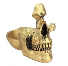 Golden Skull Gothic Glasses Stand, Change Holder, Halloween Spooky Cool Goth
