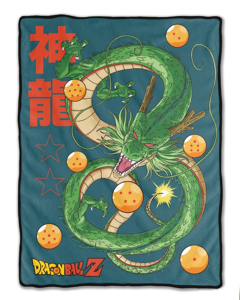 Manta Dragon Ball Z Shenron diseño integral tiro con almohada Dragon Ball Foto 2 de 4