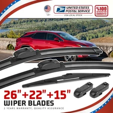 26" 22" 15" Windshield Wiper Blades Kit All Season For Lexus RX450h 2004-2022