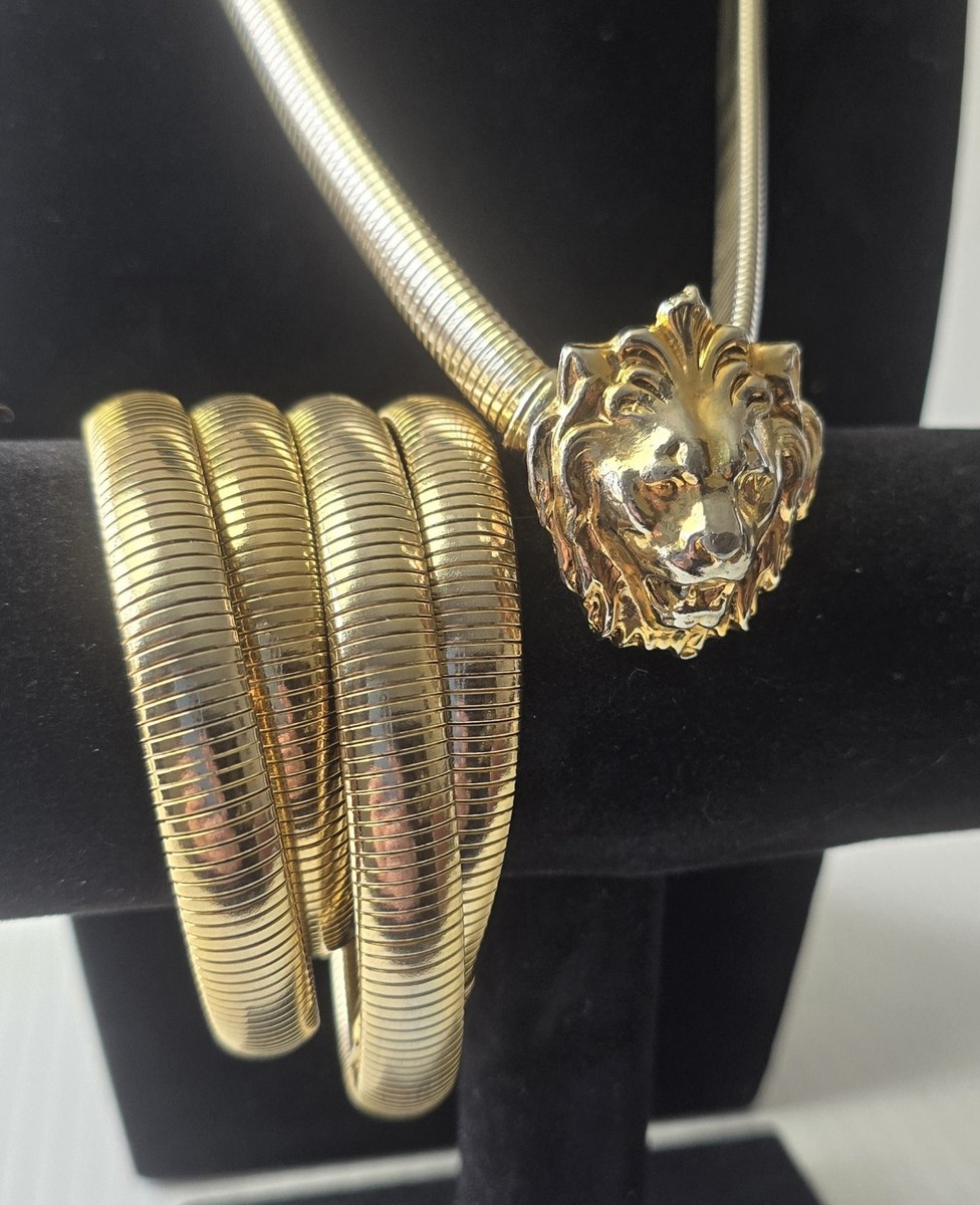 Vintage Anne Klein Lion Head Belt 25” + Gold Tone Statement  display picture 1