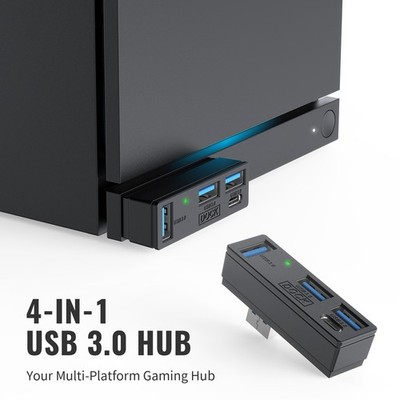 4-in-1 Hub Docking Station 5 Gbps USB-A & USB-C Ports For Steam Machine, PS5, PC