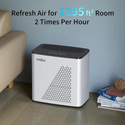 Air Purifier for Bedroom Home, Large Room Up to 1295 Ft², H13 True Cream White