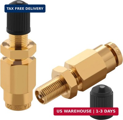 Cheemuii 1/4'' Inflation Schrader Valve with Push to Connect for 1/4'' OD Air Line