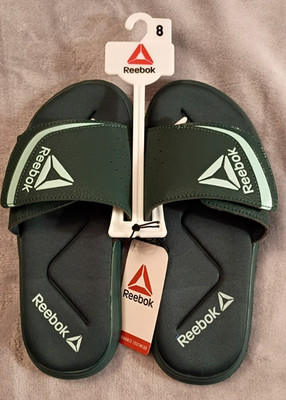 REEBOK Delta Slide Sandals Women's Sz 8 Green Adjustable Strap Memory Foam Shoes